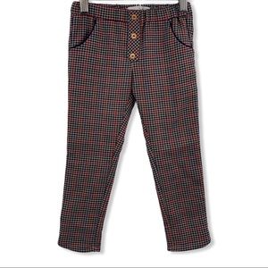 Zara checked‎ faux fly legging pant 4-5 years